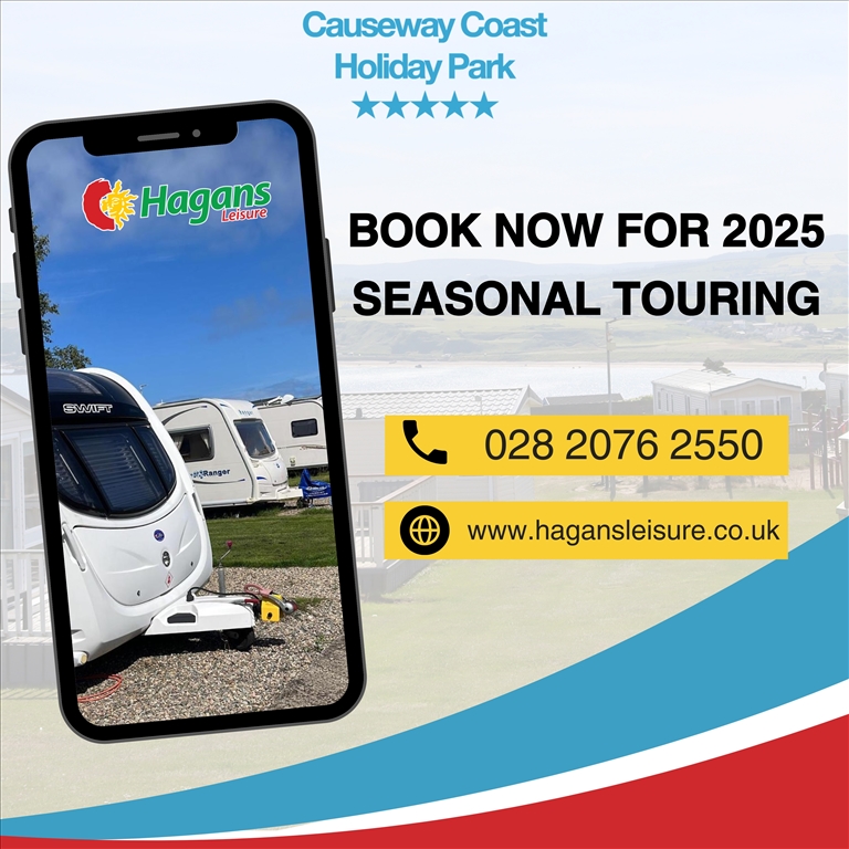 Book Now for Seasonal Touring 2025 at Causeway Coast Holiday Park