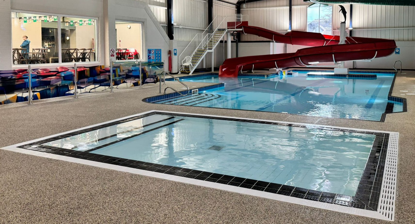 Indoor pool and waterslide